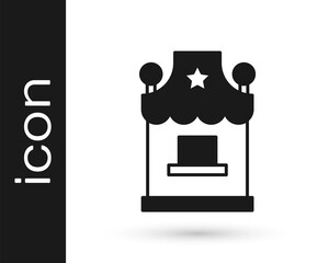 Black Ticket box office icon isolated on white background. Ticket booth for the sale of tickets for attractions and sports. Vector