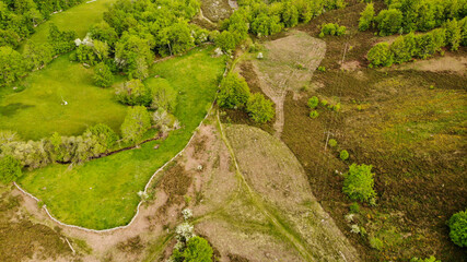Pasiega Mountains in the north of Spain from a Drone view