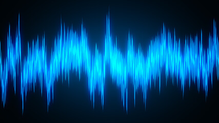 Speaking sound  wave lines illustration. Abstract blue gradient motion background.