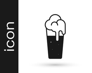 Black Glass of beer icon isolated on white background. Vector