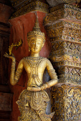 Fototapeta na wymiar Sculpture In Wat Phra Sing Waramahavihan is a Buddhist temple in Chiang Mai, Thailand