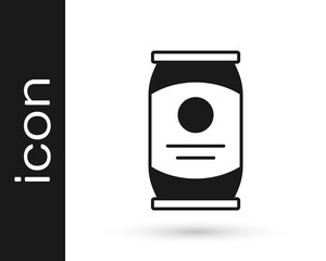 Black Beer can icon isolated on white background. Vector