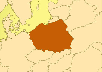 Poland map old vintage Europe