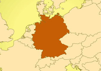 Germany map old vintage Europe