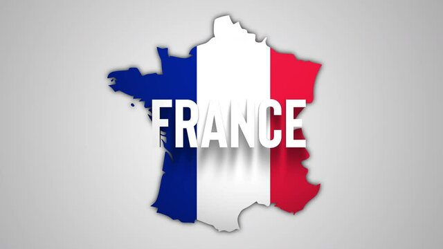 Map of France. France Graphic. Animated 4k French map. European Country Flag. European Travel. Paris. Marseille. Toulouse. Bordeaux