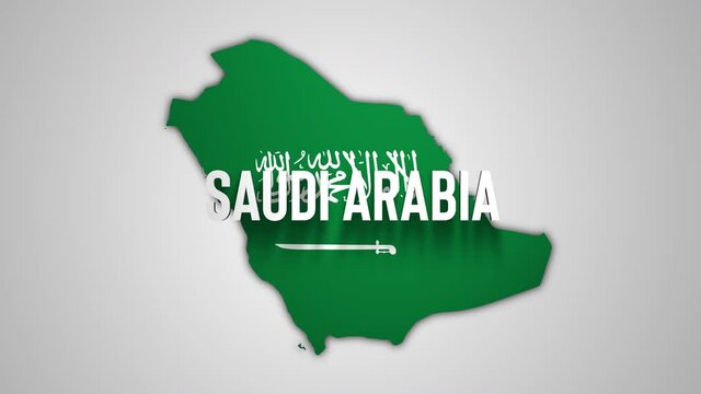Saudi Map. Map of Saudi Arabia. Animated 4k Saudi Arabian Map. Middle Eastern Graphic. Maps. Riyadh. Jeddah. Medina.