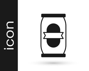 Black Beer can icon isolated on white background. Vector