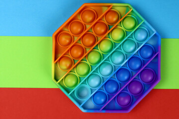 Pop it Rainbow Toys Bubble on a bright colored background