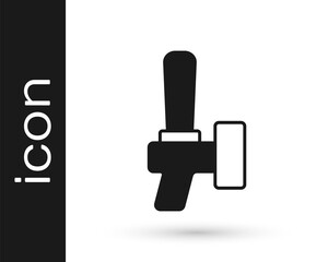 Black Beer tap icon isolated on white background. Vector