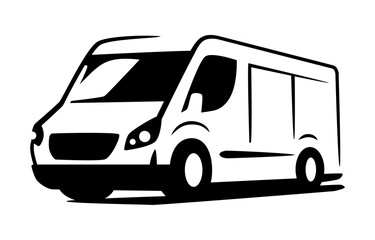 vector van delivery minivan for fast delivery logo