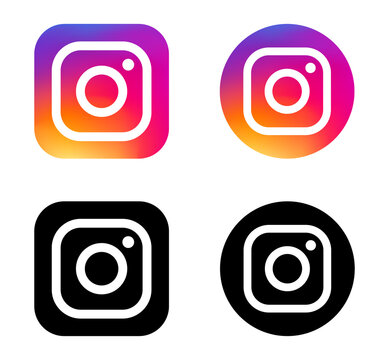 Instagram logotype set. Instagram icon vector