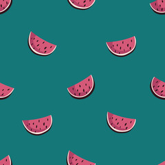 Watermelon seamless vector background pattern