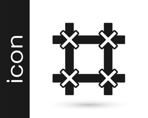 Black Prison window icon isolated on white background. Vector