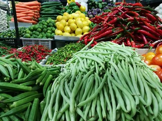 Fresh vegetables in Malaysia food market