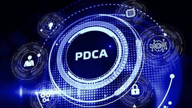 PDCA Plan Do Act Check Business technology concept. Technology, Internet and network concept.