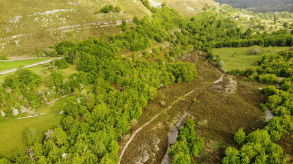 Pasiega Mountains in the north of Spain from a Drone view