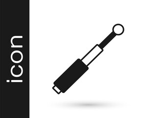 Black Telescopic baton icon isolated on white background. Vector