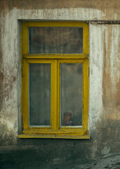 A window in an old stone house.