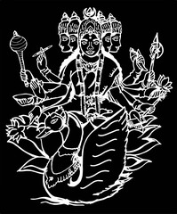 A beautiful dark art illustrations of indian gods and goddesses