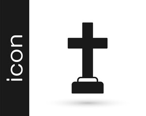 Obraz premium Black Man graves funeral sorrow icon isolated on white background. The emotion of grief, sadness, sorrow, death. Vector