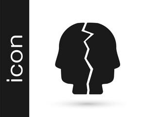 Black Bipolar disorder icon isolated on white background. Vector