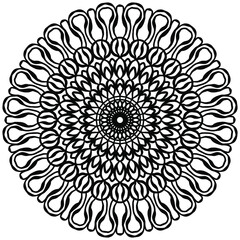mandala with abstract ornaments drawn on a white background, vector