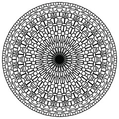 abstract mandala with ethnic ornaments on a white background for coloring, vector coloring pages