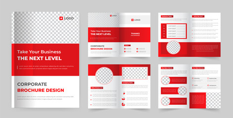 8 Pages Creative Business Brochure design.  Business Brochure design. 8 Pages Creative Business Brochure with modern abstract design. Minimal and clean  business brochure design.