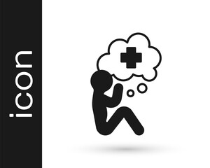 Black Helping hand icon isolated on white background. Vector