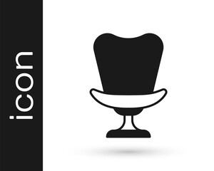 Black Armchair icon isolated on white background. Vector