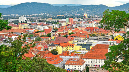 Dachlandschaft   Graz -Blick vom Schlossberg auf Altstadt