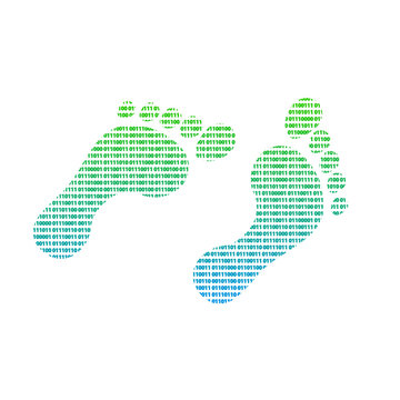Digital footprint icon. Clipart image isolated on white background