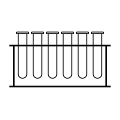 6 test tubes rack line icon. Clipart image isolated on white background