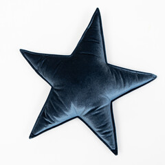 Decorative star shape pillow isolated on white background