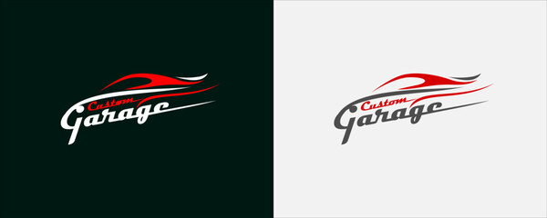 vector car logo design. custom auto garage logo design concept illustration