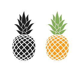 Pineapple logo. Isolated pineapple on white background
