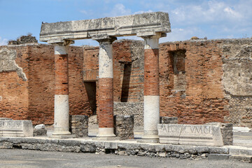 Archaeological Park of Pompeii. Ruins of the civil forum. Campania, Italy