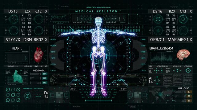 Skeleton medical HUD interface display