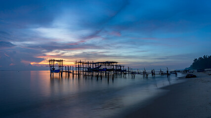 Fototapeta premium Morning view in Bang Hoi Beach, Songkhla, Thailand.