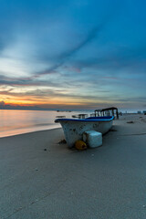 Morning view in Bang Hoi Beach, Songkhla, Thailand.