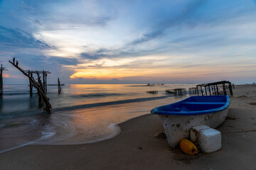 Morning view in Bang Hoi Beach, Songkhla, Thailand.
