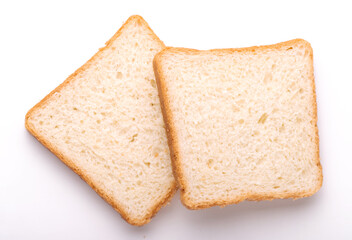 sliced bread isolated on white background close up