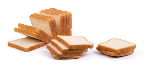sliced bread isolated on white background close up