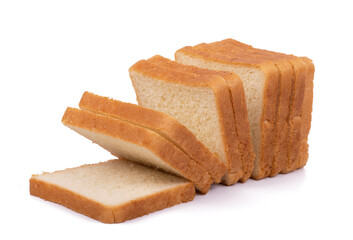 sliced bread isolated on white background close up