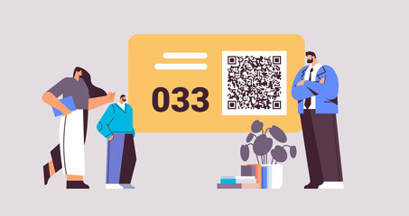 people looking at display number board in waiting room electronic queuing system queue management customer service