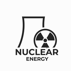 nuclear energy logo icon. nuclear power plant. power industry symbol