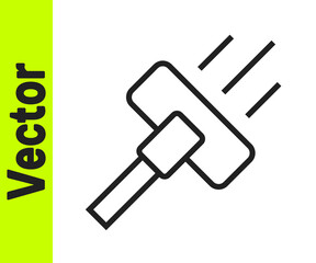 Black line Vacuum cleaner icon isolated on white background. Vector