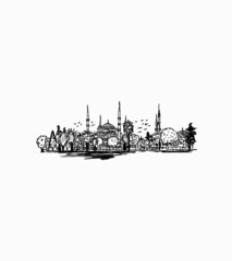 hand drawn istanbul silhouette graphic design vector art