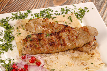 Minced meat kebab grilled barbeque