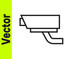 Black line Security camera icon isolated on white background. Vector